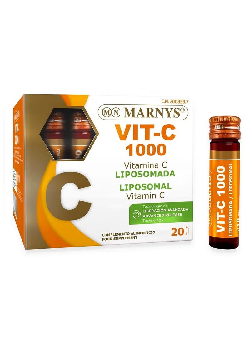 Liposomal Vitamin C 1000mg Vials – High Absorption Immune & Antioxidant Support – 10ml x 20 Shots – Daily Vitamin C Supplement for Energy & Skin Health