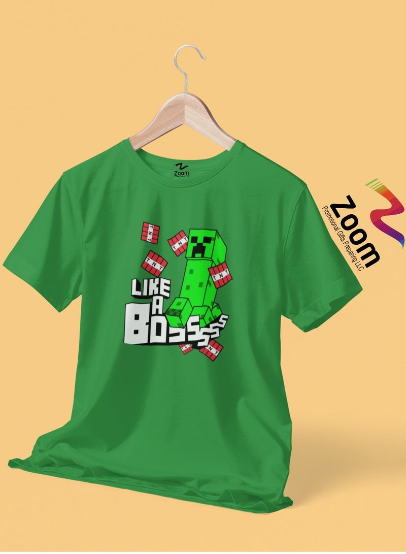 ZOOM تي شيرت ماين كرافت للأطفال - للأولاد