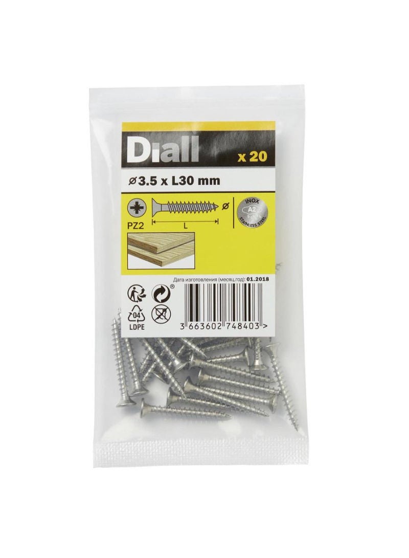 Stainless Steel Screw Pack 3 Cm 20 Piece