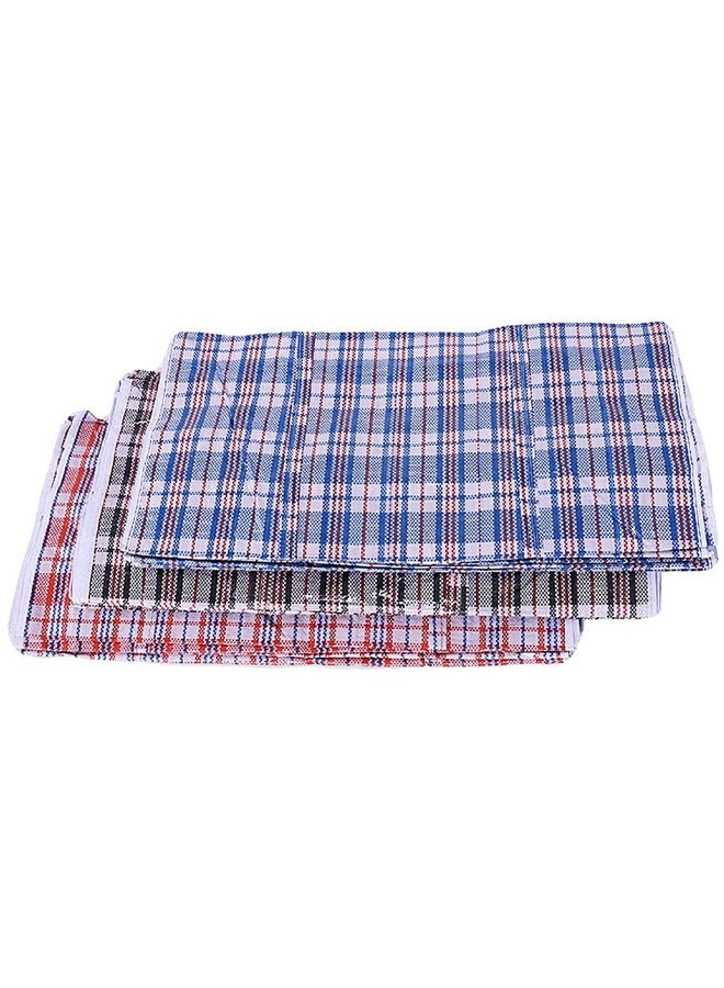 DUNISO 3 Pcs Moving Storage Laundry Bags Moving/Shopping Bags with Zipper & Handles - Reusable Storage Zip Bag,XL Size Heavy Duty Nylon Organizer Bags for Quilts Blankets Pillows Cloths，1 black Grid , 1 Red Grid, 1 Blue Grid  - Image 4