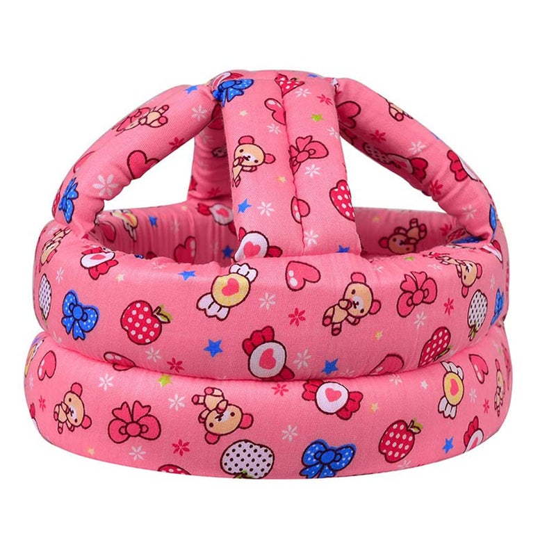 TORASO TORASO Baby Helmet Baby Infant Head Helmet for Crawling Head Cushion Bumper Bonnet Soft Headguard for Toddler Learning to Walk Pink Candy 1