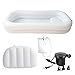 Timisea Medical Inflatable Bathtub Portable Bed for Geriatric Elderly Disabled Bedridden Patients Handicapped Air Pump Adult PVC Bathtub with Water Bag Air Pillow Bath in Bed Double Layer - Image 1