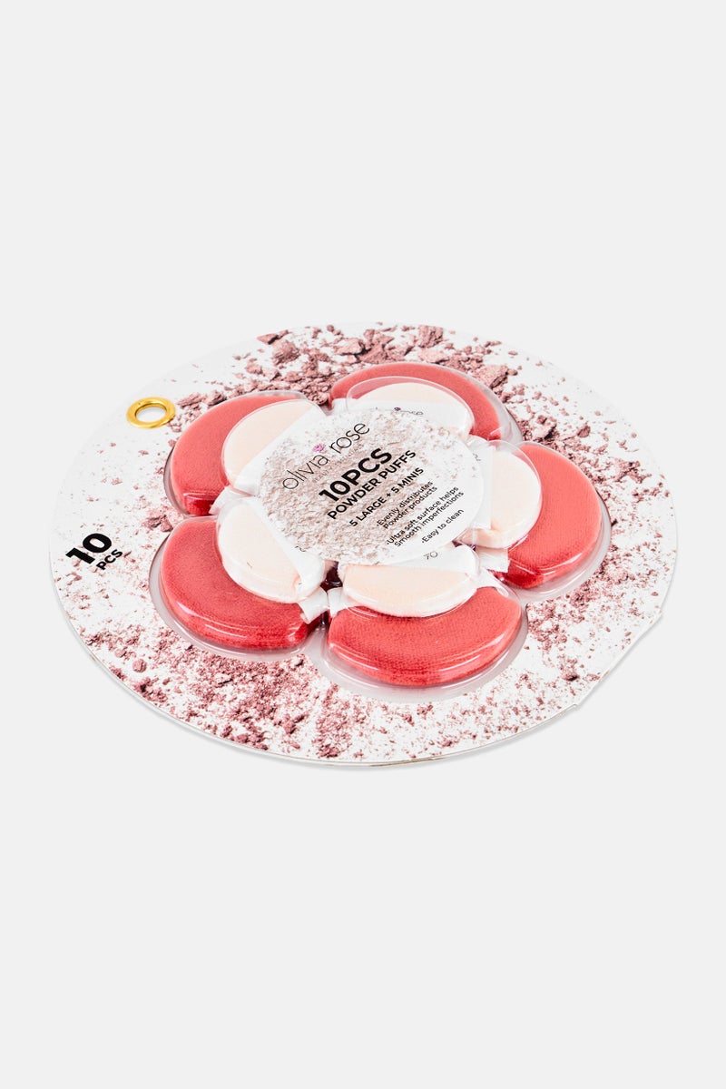 Olivia Rose 10 Pieces Mini Powder Puffs, Multicolor - Image 2