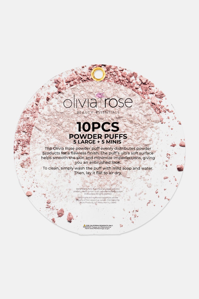 Olivia Rose 10 Pieces Mini Powder Puffs, Multicolor - Image 3