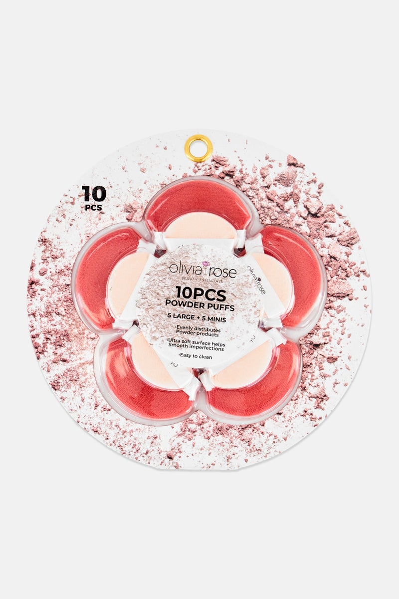 Olivia Rose 10 Pieces Mini Powder Puffs, Multicolor - Image 1