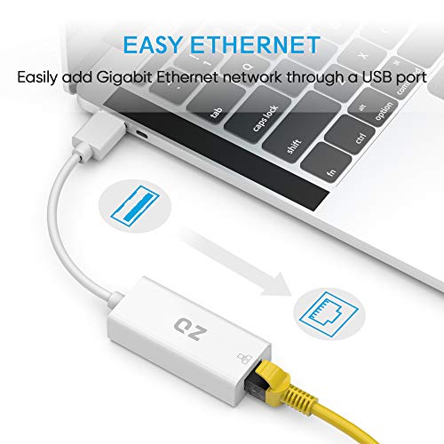 QZ Ethernet to USB Adapter, USB to LAN Converter, RJ45 [1Gbps, USB 3.1 Gen1] - Image 2