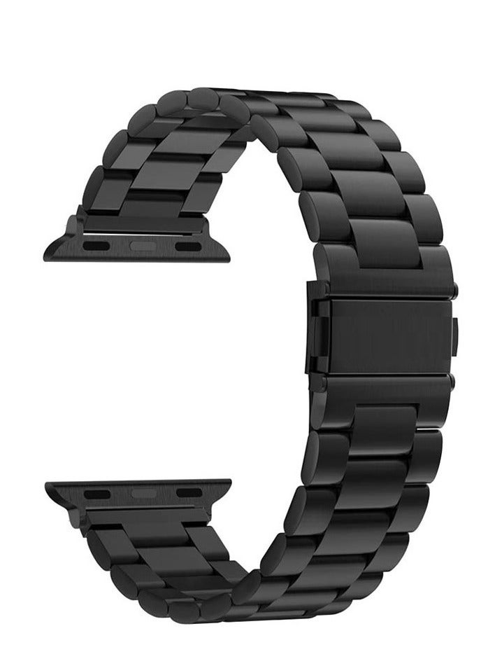 حزام من الستانلس ستيل لساعة Apple Watch Series 8  - ( 45 mm ) - أسود - Image 1