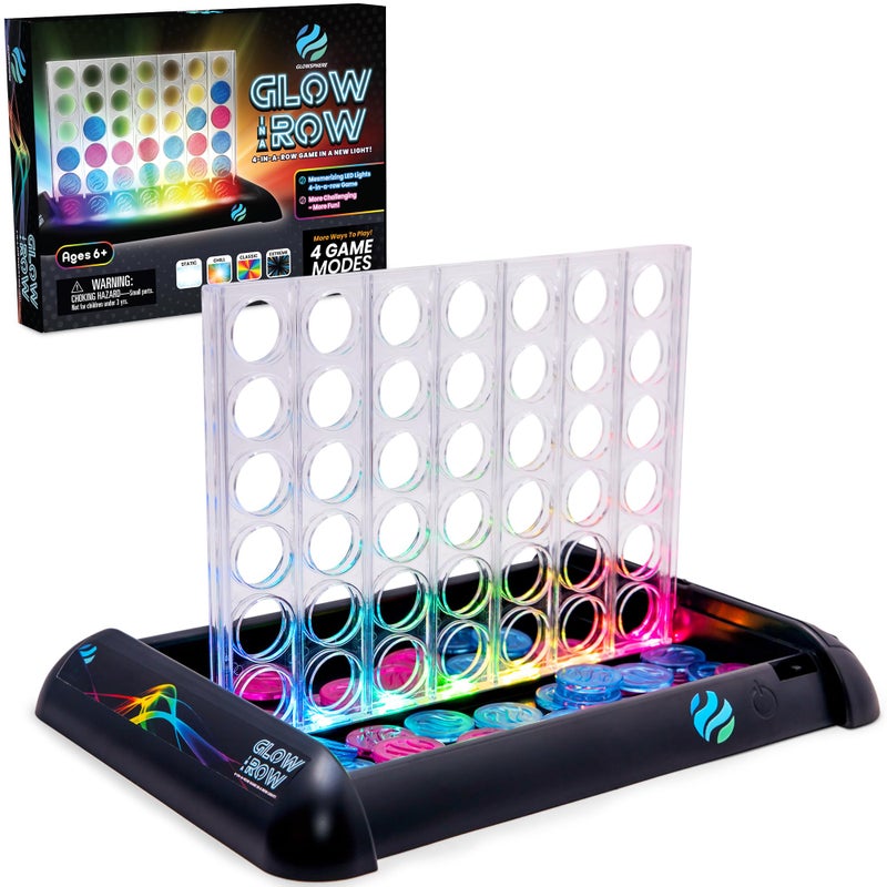 Glowsphere Glow in a Row Light-Up 4 in a Row Board Game, Strategy Games for Kids Ages 6 and Above, 2 Player Game, Perfect for Kids and Adults Family Game Night - Image 2