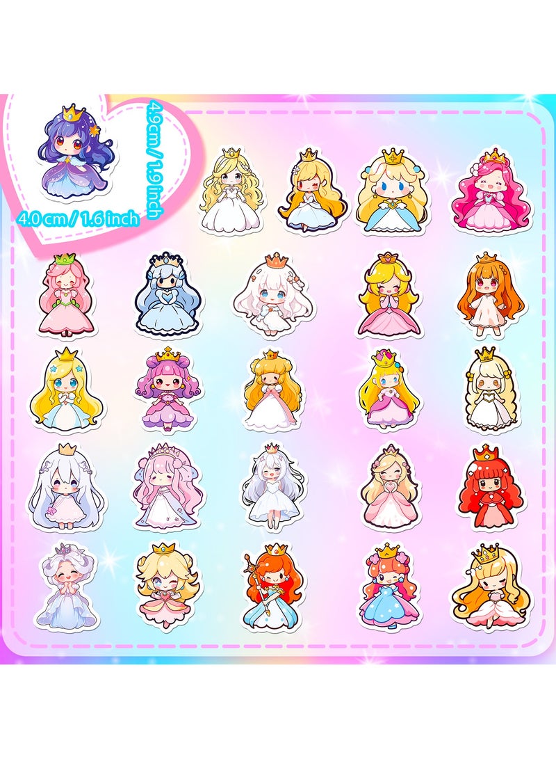 قوس قزح أورينبو 50 قطعة من ملصقات الأميرة اللطيفة ملصقات كاواي للفتيات الأميرات للأطفال والمراهقين ملصقات فينيل مقاومة للماء لزجاجات المياه والأمتعة والهاتف ودفتر القصاصات - Image 2
