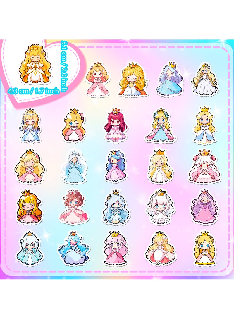 قوس قزح أورينبو 50 قطعة من ملصقات الأميرة اللطيفة ملصقات كاواي للفتيات الأميرات للأطفال والمراهقين ملصقات فينيل مقاومة للماء لزجاجات المياه والأمتعة والهاتف ودفتر القصاصات - Image 3