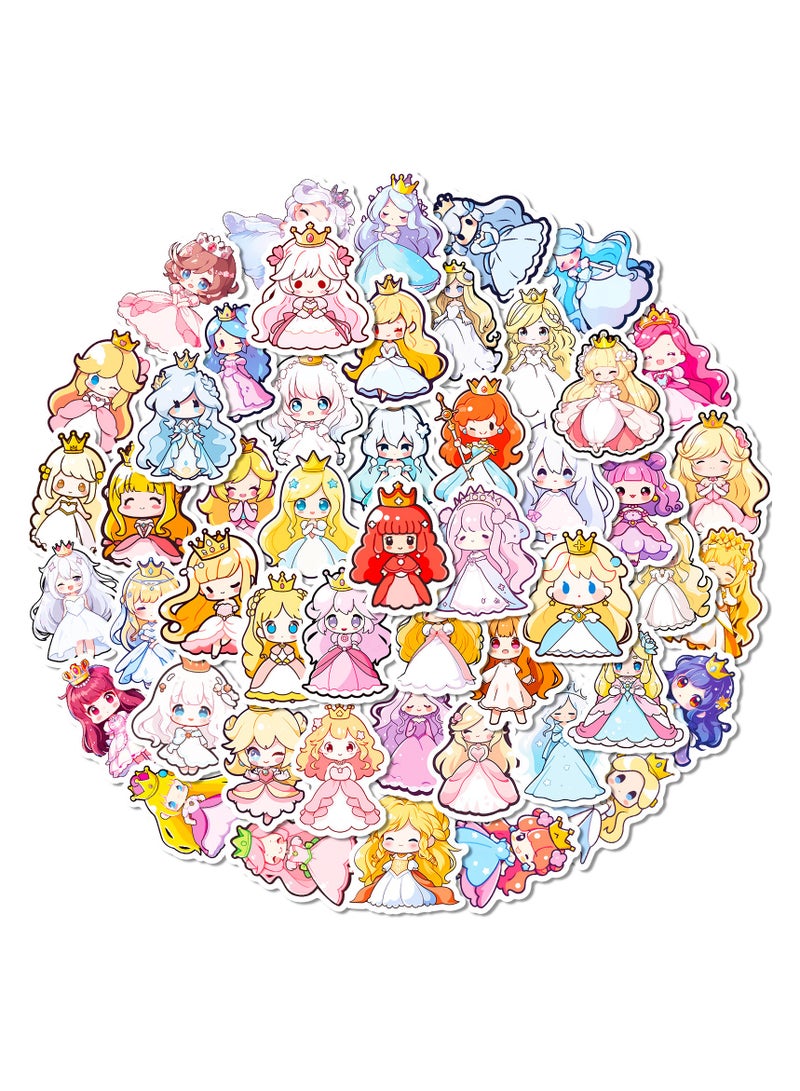 قوس قزح أورينبو 50 قطعة من ملصقات الأميرة اللطيفة ملصقات كاواي للفتيات الأميرات للأطفال والمراهقين ملصقات فينيل مقاومة للماء لزجاجات المياه والأمتعة والهاتف ودفتر القصاصات - Image 1