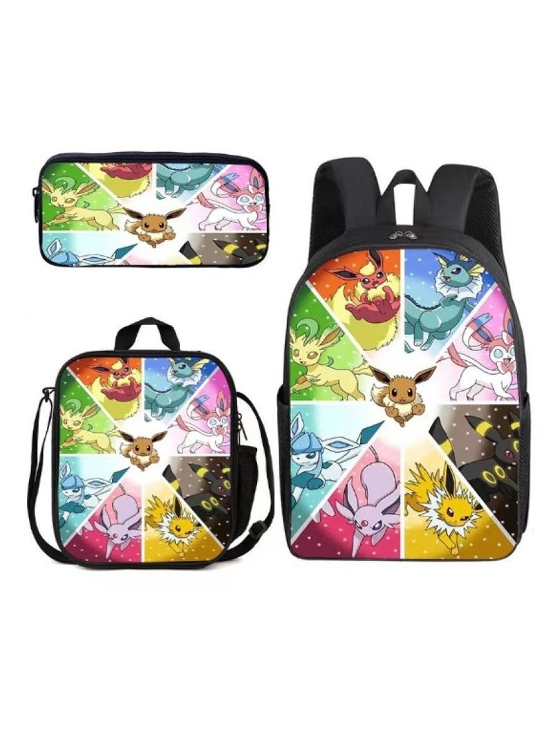 general 3-Piece Pokemon 3D Print Backpack Set - Image 1