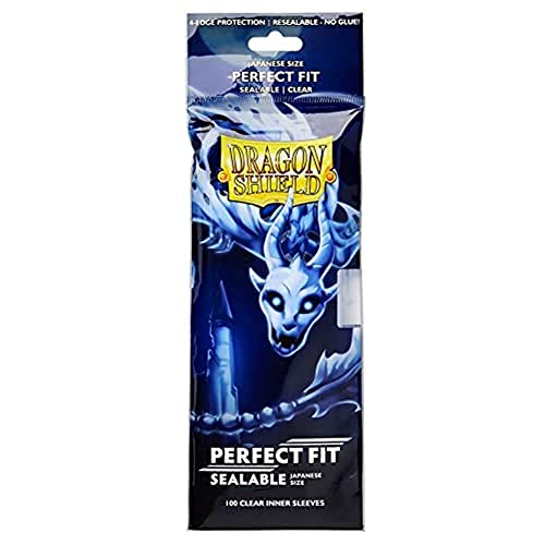 dragon shield 2 Packs Dragon Shield Clear Japanese Sealable Inner Sleeves 100 ct Card Value Bundle - Image 1