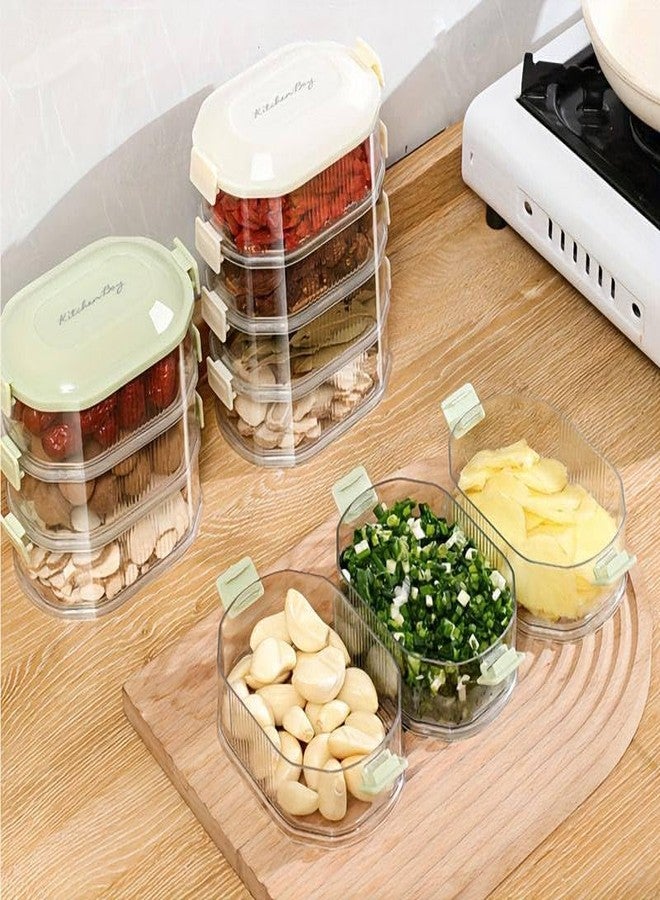 Honbuty 4-Layer Transparent Air Tight Sealed Spice Storage Box for Kitchen, Sealable and Leak Proof Food Container for Spices, Candy, Sugar, and Garlic - Image 5