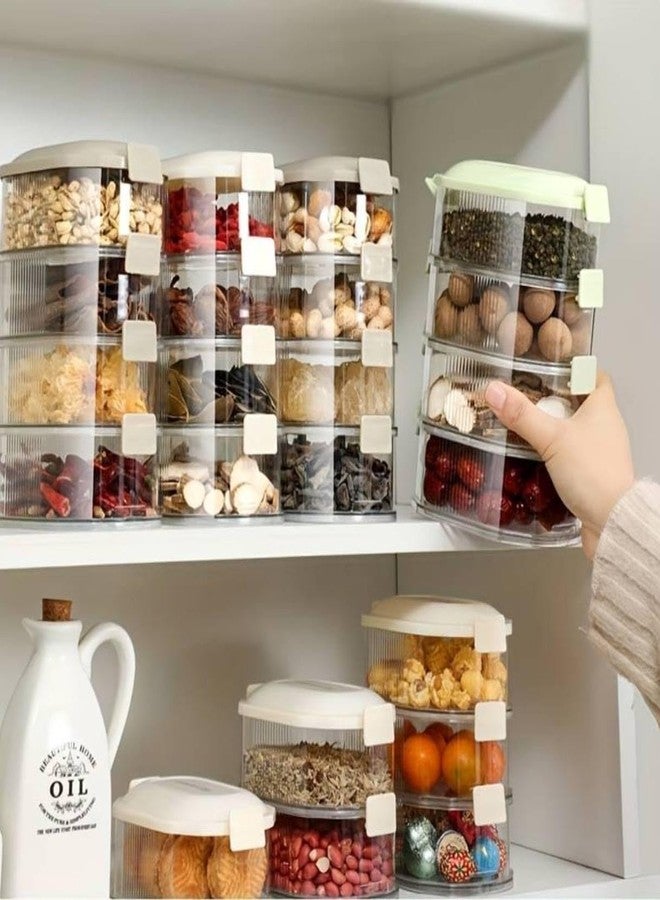 Honbuty 4-Layer Transparent Air Tight Sealed Spice Storage Box for Kitchen, Sealable and Leak Proof Food Container for Spices, Candy, Sugar, and Garlic - Image 3