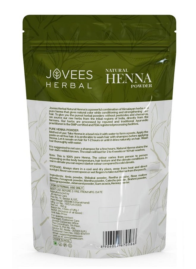 Jovees - Herbal Mehandi/Henna Powder | With Amla, Shikakai & Brahmi Powder | For Extra Conditioning | Control Hair Fall & Repairs Damaged Hair 150G - Image 1