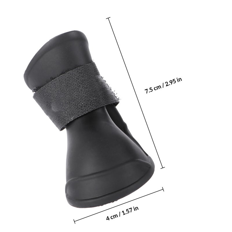 Little Pet Dog Puppy Anti- Rain Snow Boots Candy Colors Rubber Boots Shoes - Size (Black) - Image 2