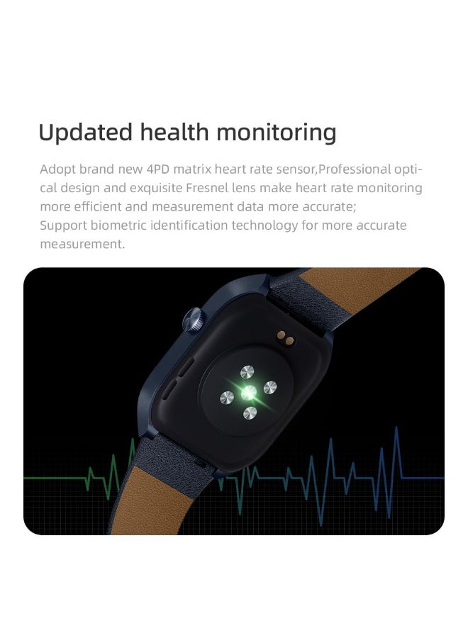 Mibro Smart Watch T2 (Deep Blue) - 1.75" Amoled Display, Bluetooth Calling, 10 Day Battery Life, 2ATM Waterproof, GPS Positioning, 105 Sports Modes, Heart Rate Monitoring, Sleep Monitoring - Image 3