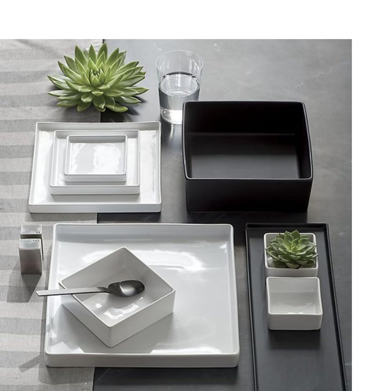 Wavemart 10Piece Ceramic Dinner Set Elegant Crockery for Dining Table Glossy Finish Stoneware Black - Image 4