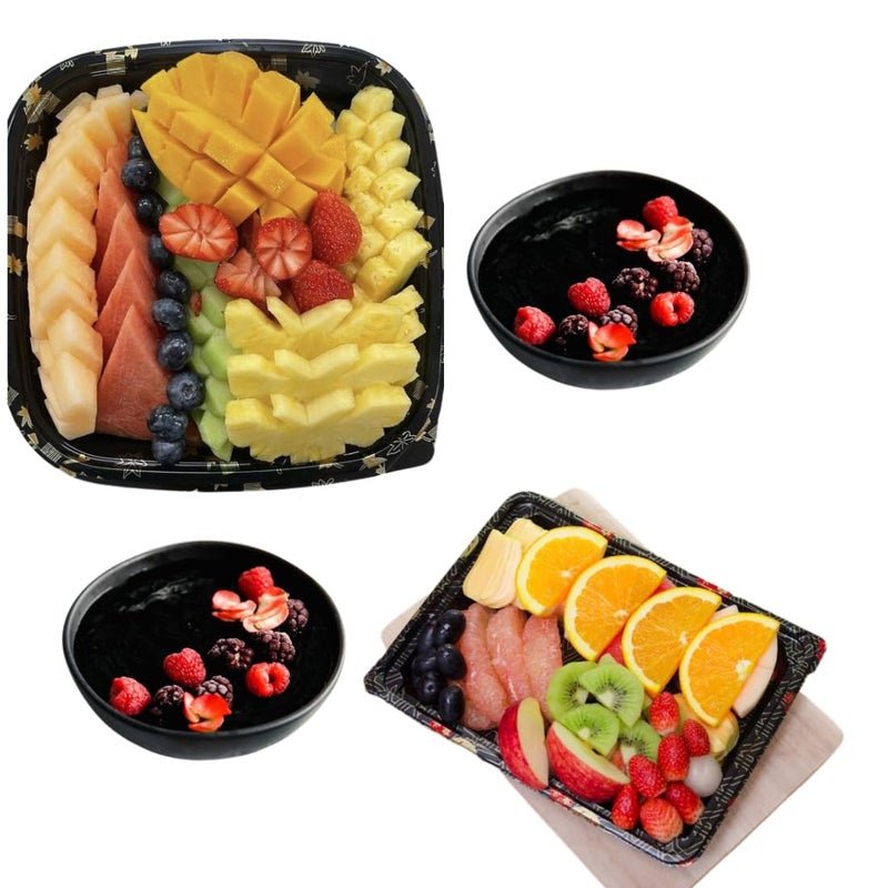 Wavemart 10Piece Ceramic Dinner Set Elegant Crockery for Dining Table Glossy Finish Stoneware Black - Image 1