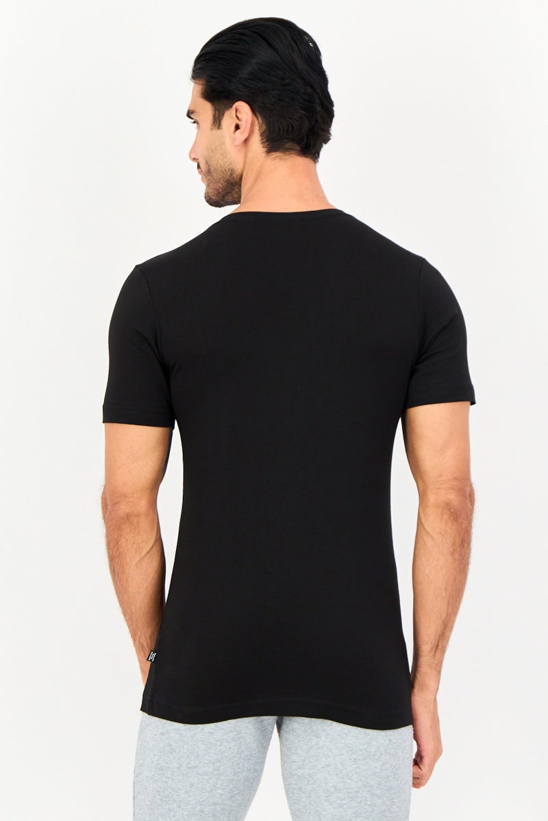 PUMA تي شيرت رياضي أساسي للرجال بأكمام قصيرة، أسود - Image 2