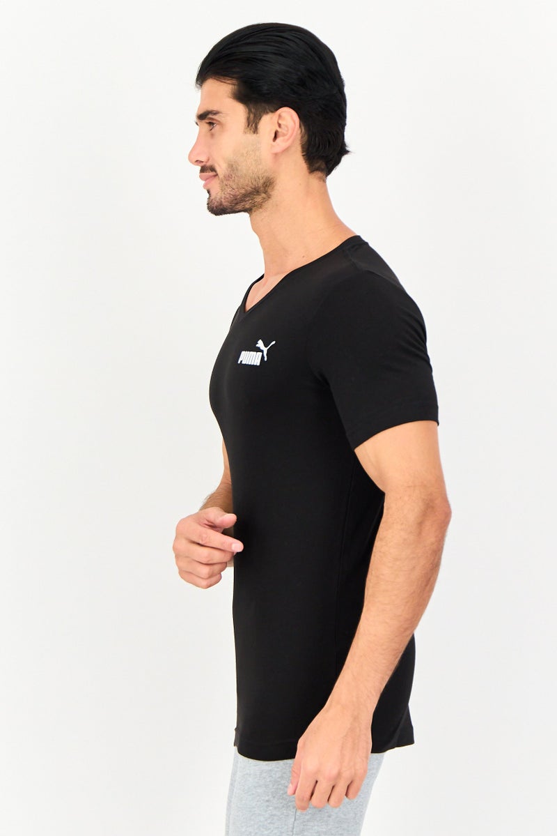 PUMA تي شيرت رياضي أساسي للرجال بأكمام قصيرة، أسود - Image 4