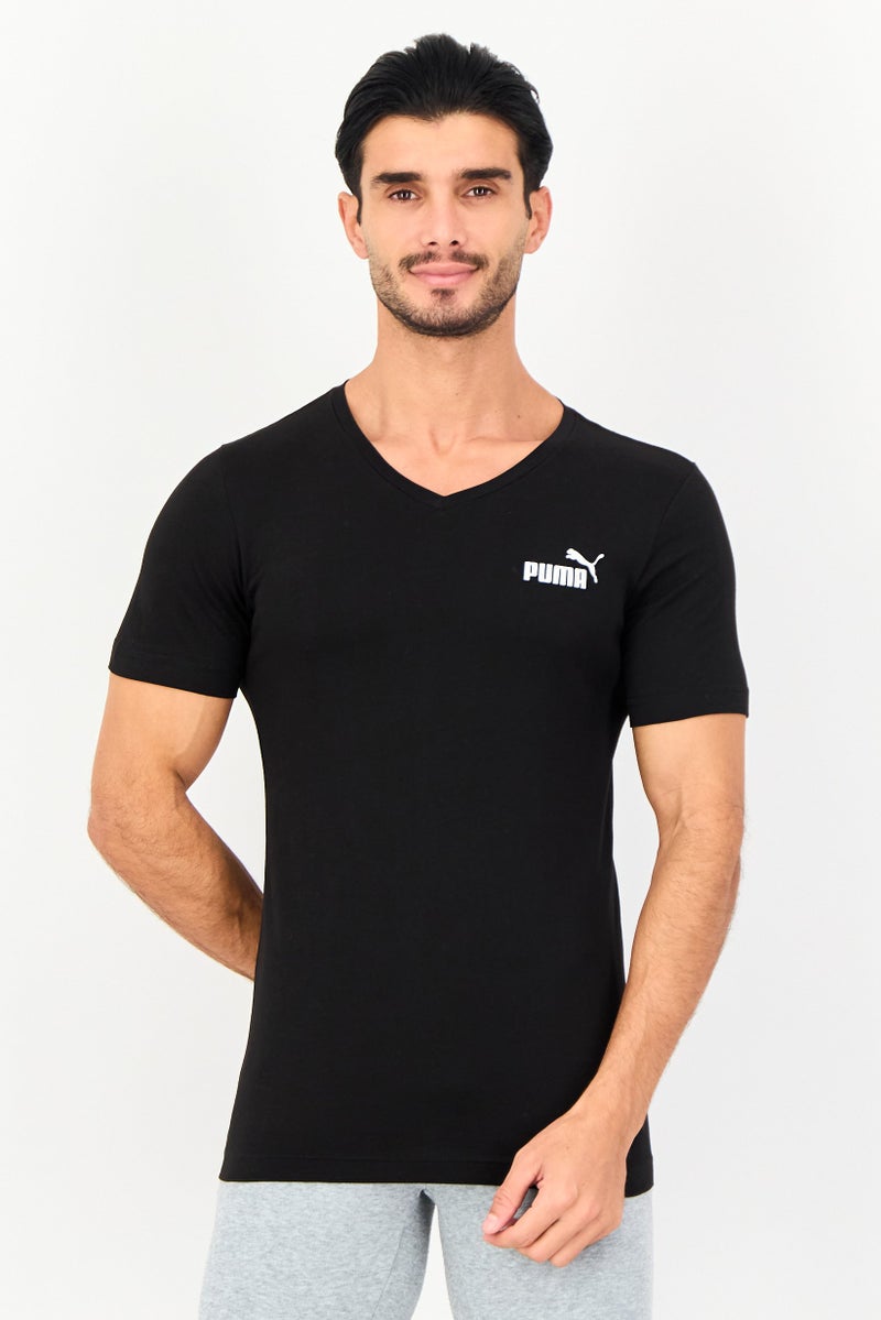 PUMA تي شيرت رياضي أساسي للرجال بأكمام قصيرة، أسود - Image 1