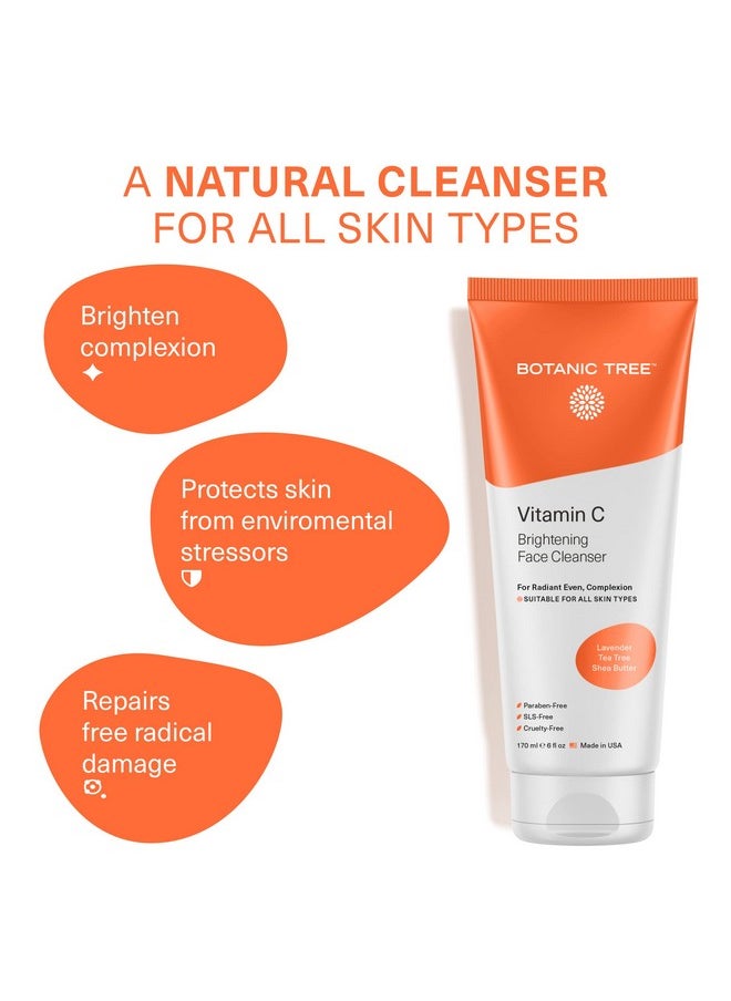 Botanic Tree Botanic Tree Vitamin C Face Wash - Facial Cleanser for All Skin Types, Aging Skin, Dry Skin, Minimizing Acne scars, Brightening, Reduce Breakouts - Face Wash for Women & Men  - Image 4