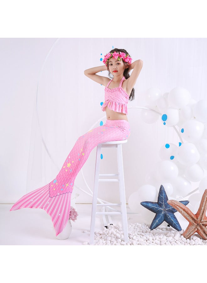 Swimsuit - Girls Mermaid 3-Piece Bikini Set - CX53, 120 - Top Skirt Set, Kids Swimwear, Summer Beach Wear, Mermaid Print, Quick Dry Bathing Suit Swimsuit - Image 4