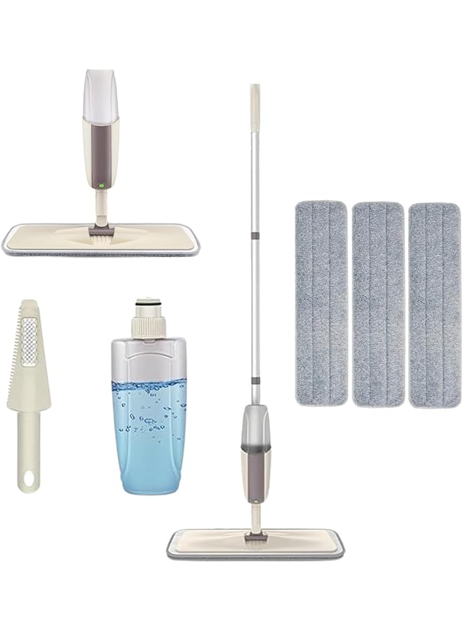 promass Mops for Floor Cleaning, Upgrade your Floor Cleaning with 360° Rotating Floor Mop, 3 Reusable Microfiber Cleaning Mop Pads, Effortless Dry and Wet Spray Mop with 350ml Refillable Bottle - Image 1