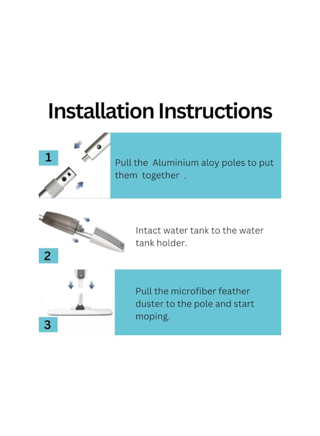 promass Mops for Floor Cleaning, Upgrade your Floor Cleaning with 360° Rotating Floor Mop, 3 Reusable Microfiber Cleaning Mop Pads, Effortless Dry and Wet Spray Mop with 350ml Refillable Bottle - Image 2