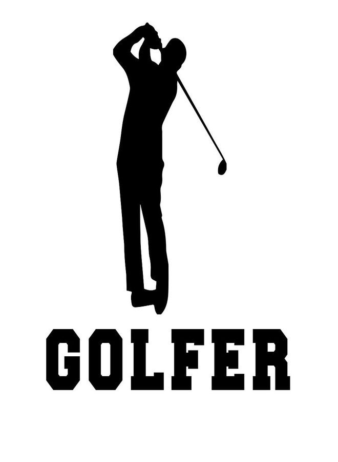 Decal Serpent Golfer Golf Player Silhouette Sports Vinyl Sticker Car Decal (6" White) - Image 1