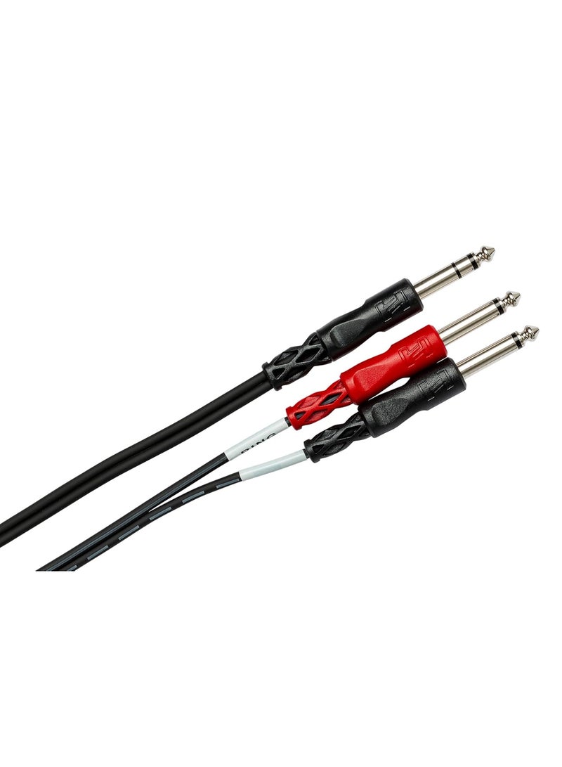 Hosa كابل Hosa STP-201 1/4" TRS إلى مزدوج 1/4" TS، 1 متر - Image 4