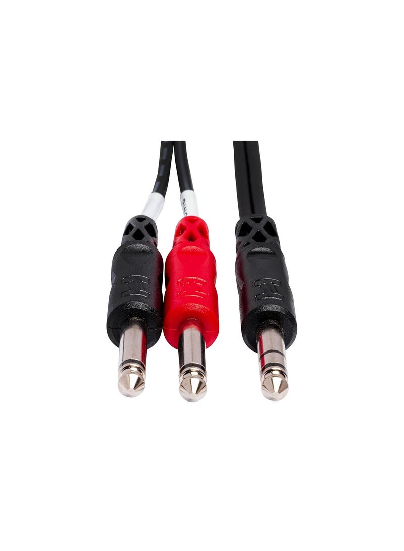 Hosa كابل Hosa STP-201 1/4" TRS إلى مزدوج 1/4" TS، 1 متر - Image 3