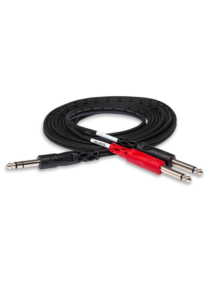Hosa كابل Hosa STP-201 1/4" TRS إلى مزدوج 1/4" TS، 1 متر - Image 2