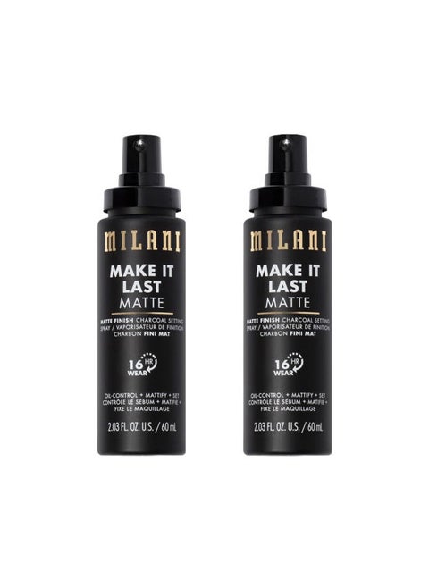 Make it Last Matte - Matte Finish Charcoal Setting Spray - Cruelty-Free Makeup Primer and Setting Spray for Oily Skin - Long Lasting Finishing Spray - 2 Pack