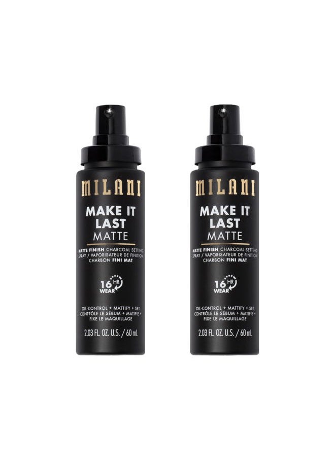Make it Last Matte - Matte Finish Charcoal Setting Spray - Cruelty-Free Makeup Primer and Setting Spray for Oily Skin - Long Lasting Finishing Spray - 2 Pack