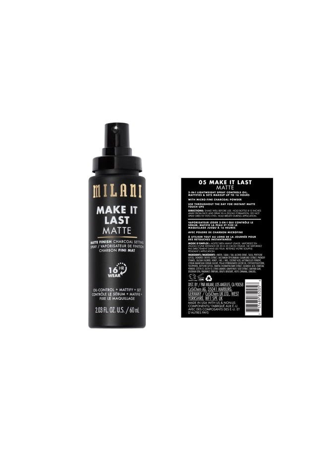 Make it Last Matte - Matte Finish Charcoal Setting Spray - Cruelty-Free Makeup Primer and Setting Spray for Oily Skin - Long Lasting Finishing Spray - 2 Pack