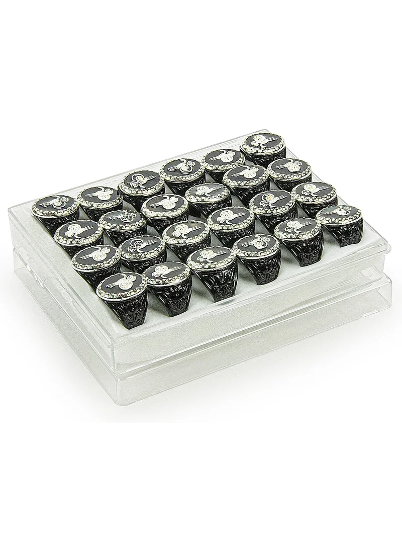 İhvan Online Hajj Umrah Gift 24 Pieces Ottoman Tughra Oval Men's Ring