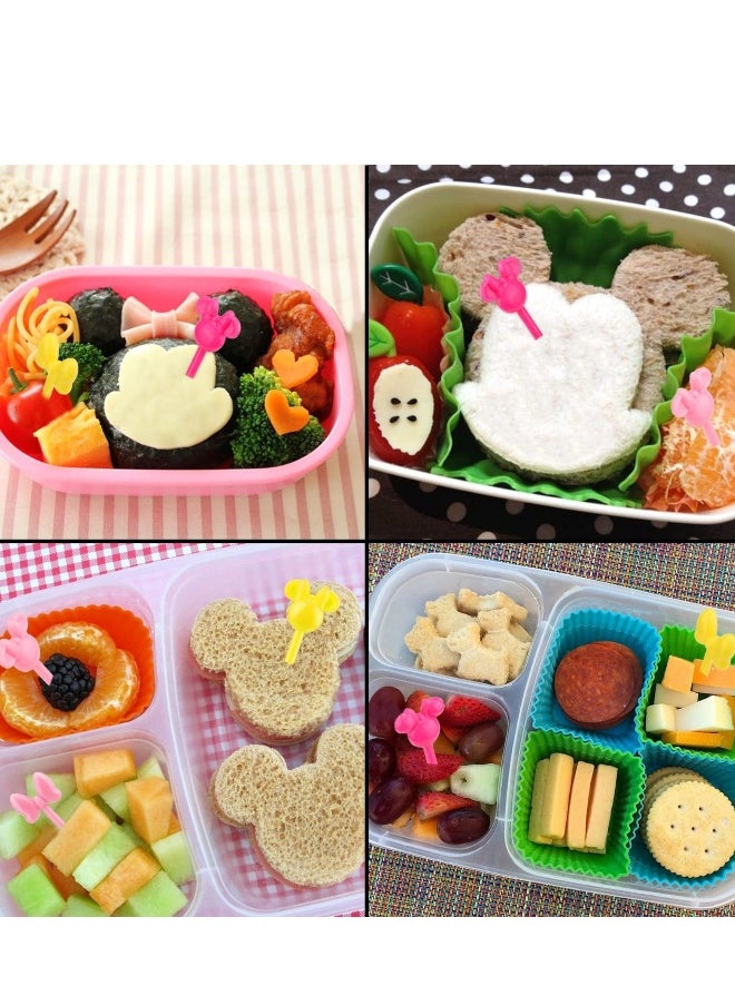 Generic - 40 Pcs Mouse Head Food Picks for Kids, Cute Bento Forks for Lunch Box Decor Accessories, Fork For Kids, Kids Food Picks For Lunch Box, for Cake Dessert Pastry Party - Image 1