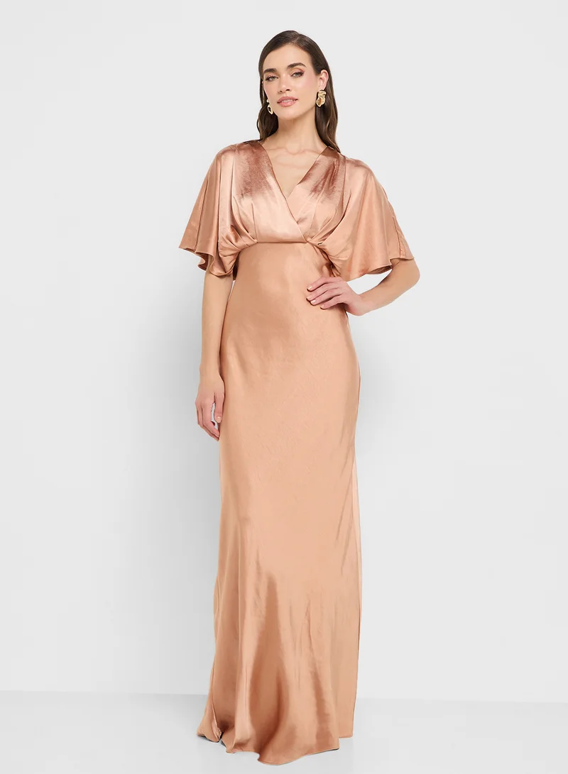 Style Cheat Satin Kimono Sleeve Dress