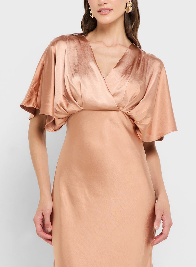 Style Cheat Satin Kimono Sleeve Dress - Image 3