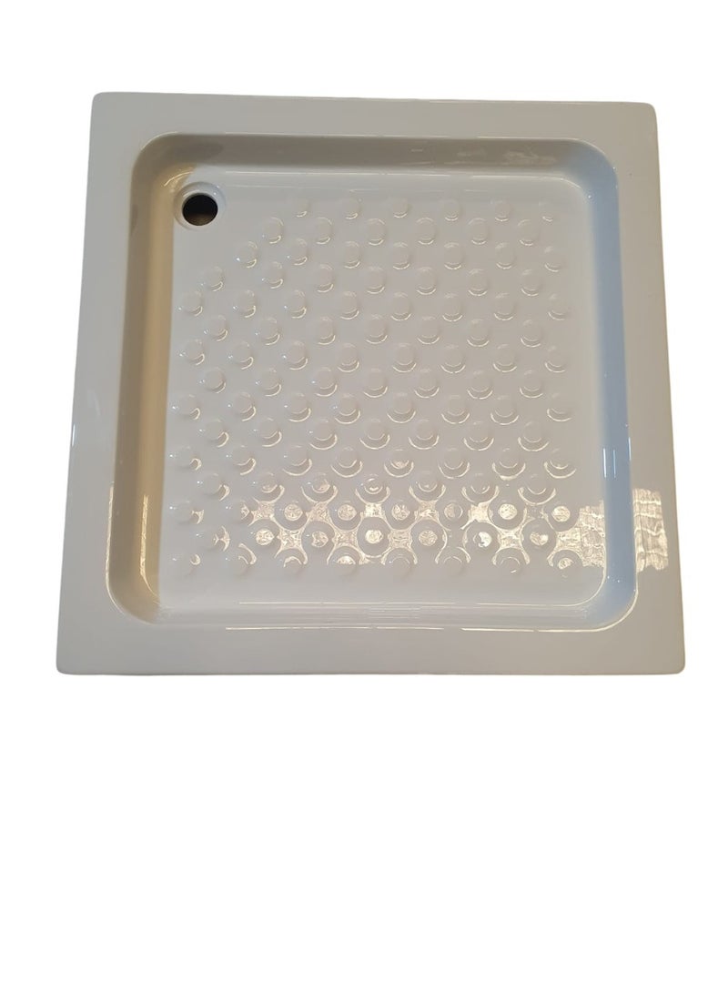 HAR & Unex Shower tray for bathroom 80x80x13 cm. white color with drain fitting - Image 1
