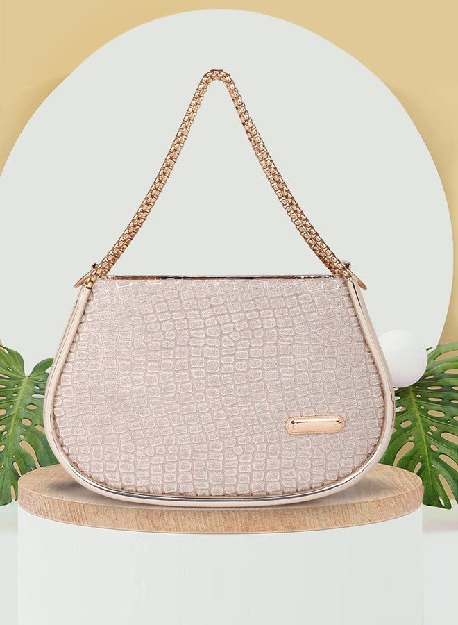 NORVE PU Stylish Fancy Gold Chain Strap Trendy Travel Shoulder Crossbody Women Sling Bag - Image 3
