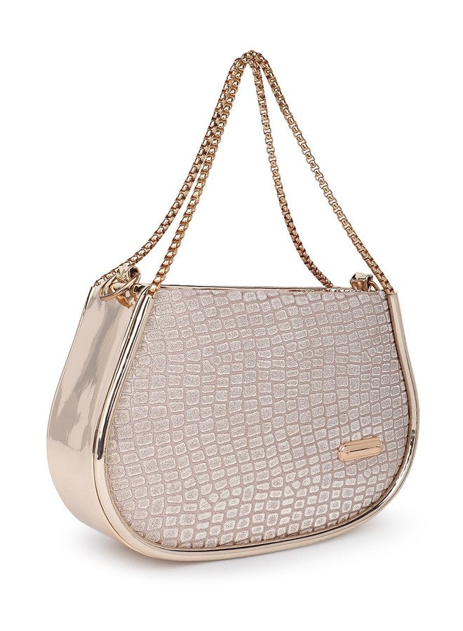 NORVE PU Stylish Fancy Gold Chain Strap Trendy Travel Shoulder Crossbody Women Sling Bag - Image 1