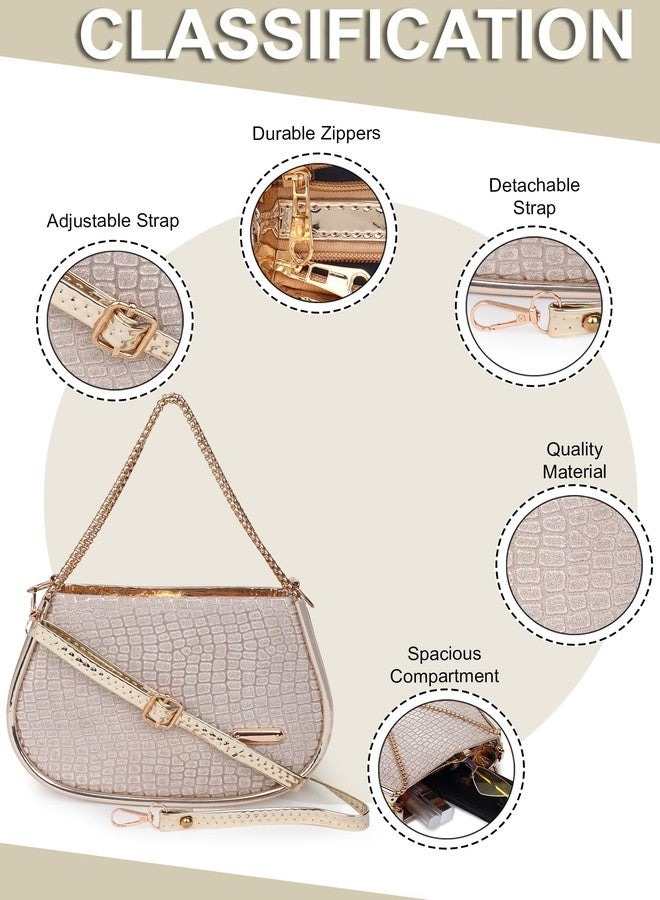 NORVE PU Stylish Fancy Gold Chain Strap Trendy Travel Shoulder Crossbody Women Sling Bag - Image 5