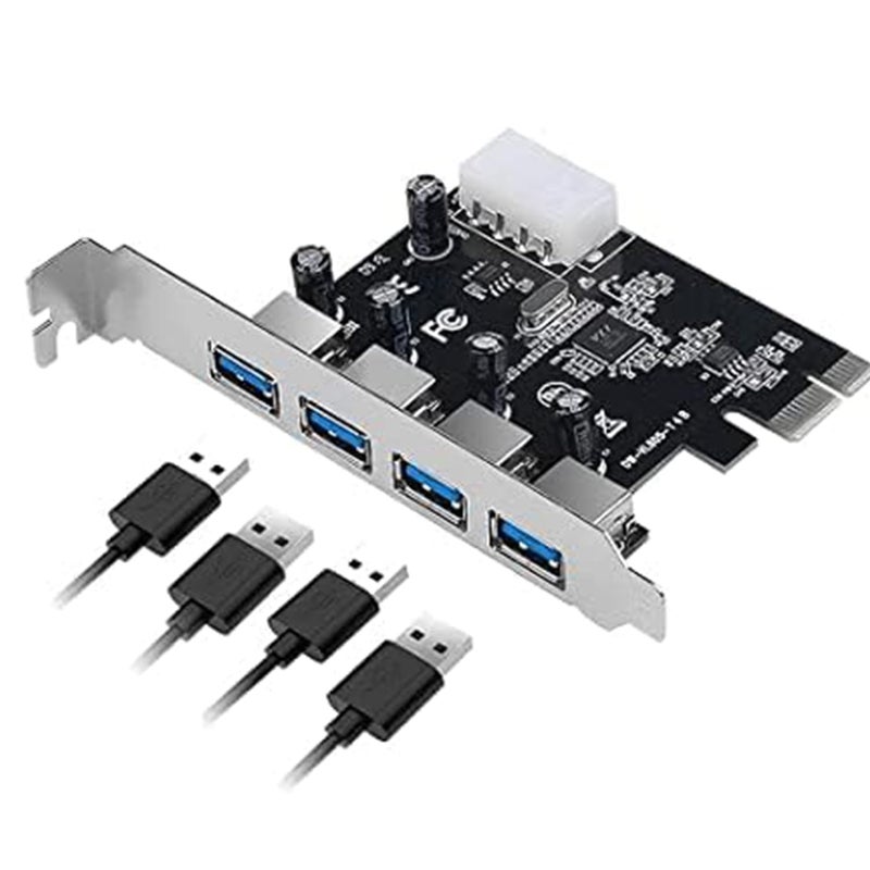 Hexabyte 4-Port USB 3.0 PCI Express Card – SuperSpeed 5Gbps USB Expansion Adapter for Desktop PC – PCIe Interface Compatible with Windows 11/10/8/7 - Image 4