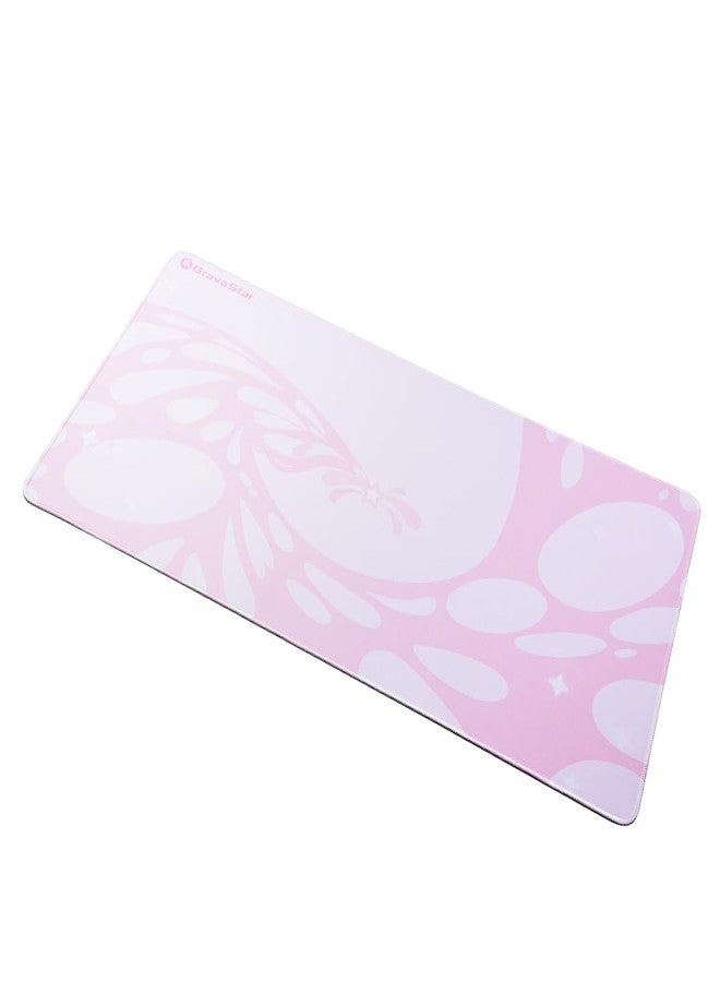 GravaStar Large Gaming Mouse Pad with Non-Slip Rubber Base,Stitched Edge,Desk mat for Laptop,Computer & PC, Wristing Pad for Gamer,Office & Home, 31.5 * 15.7 inch - Pink - Image 1
