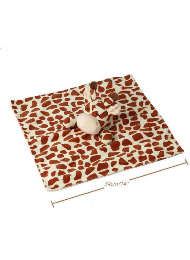 CREVENT Soft Plush Animal Face Security Blankets for Boys and Girls, Great Gifts for Birthday Baby Shower(Brown Giraffe) - Image 3