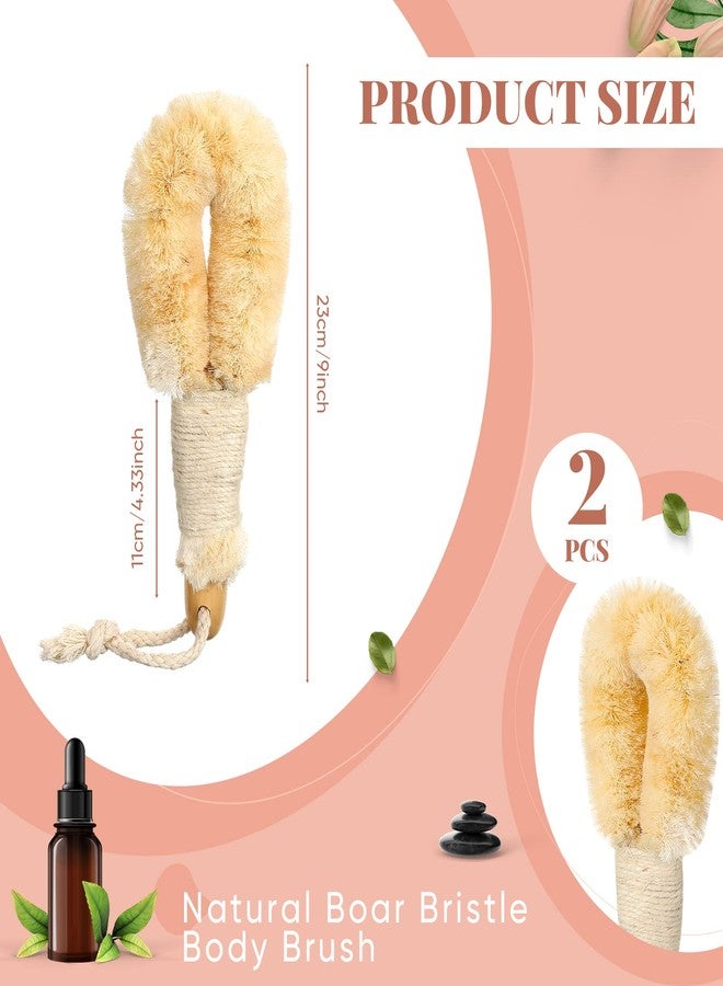 Suttmin 2 Pcs Dry Brushing Exfoliating Brush Body Scrubber Natural Bristle Bath Shower Dry Skin and Sisal Brush with Naturals Fibers for Skin Care, Exfoliates - Image 2